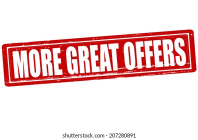 Stamp with text more great offers inside, vector illustration