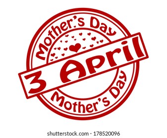 Stamp with text mothers day inside,vector illustration