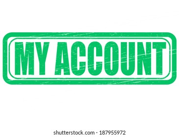 Stamp with text my account inside, vector illustration