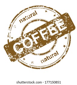 stamp with text natural coffee, eps10