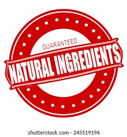 Stamp with text natural ingredients inside, vector illustration