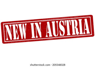 Stamp with text new in Austria inside, vector illustration