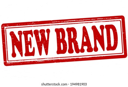 Stamp with text new brand inside, vector illustration