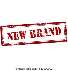 Stamp with text new brand inside, vector illustration