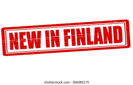 Stamp with text new in Finland inside, vector illustration