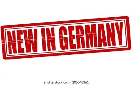 Stamp with text new in Germany inside, vector illustration