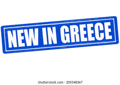 Stamp with text new in Greece inside, vector illustration