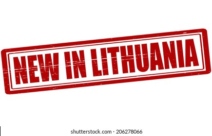 Stamp with text new in Lithuania inside, vector illustration