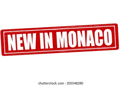 Stamp with text new in Monaco inside, vector illustration