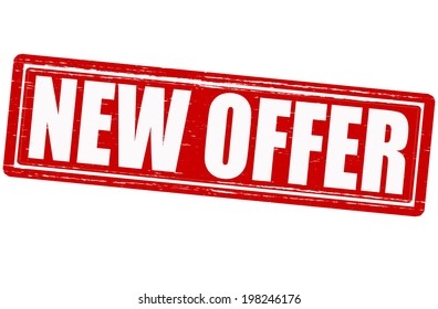 Stamp with text new offer inside, vector illustration