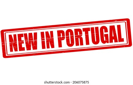 Stamp with text new in Portugal inside, vector illustration