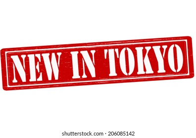 Stamp with text new in Tokio inside, vector illustration