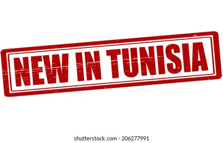 Stamp with text new in Tunisia inside, vector illustration