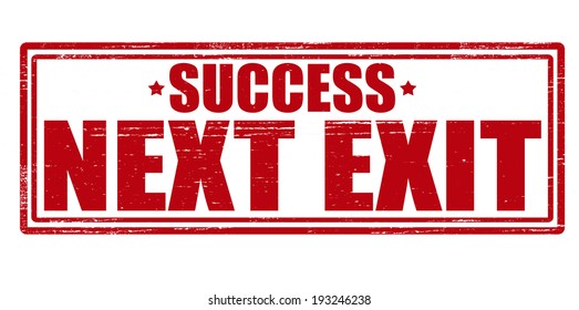 Stamp with text next exit inside, vector illustration