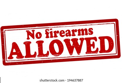 Stamp with text no firearms allowed inside, vector illustration