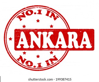 Stamp with text no one in Ankara inside, vector illustration 