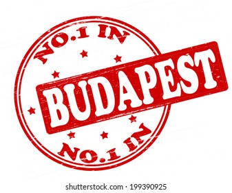 Stamp with text no one in Budapest inside, vector illustration 