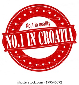 Stamp with text no one in Croatia inside, vector illustration 
