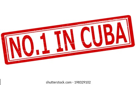 Stamp with text no one in Cuba inside, vector illustration
