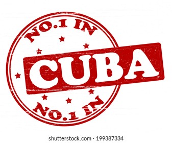 Stamp with text no one in Cuba inside, vector illustration 