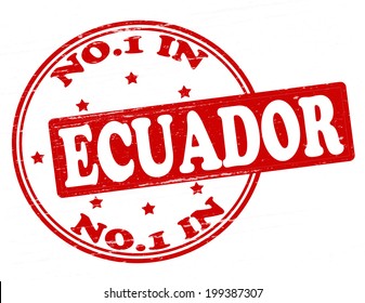 Stamp with text no one in Ecuador inside, vector illustration 