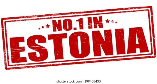 Stamp with text no one in Estonia vector illustration