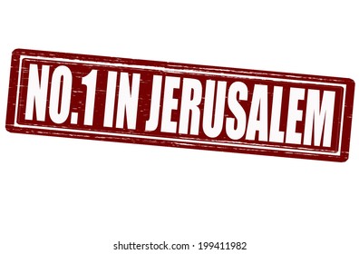 Stamp with text no one in Jerusalem vector illustration