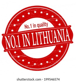 Stamp with text no one in Lithuania inside, vector illustration 