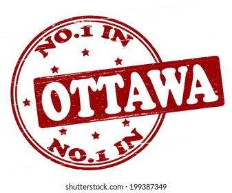 Stamp with text no one in Ottawa inside, vector illustration 
