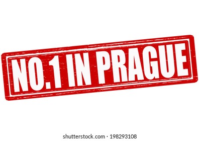 Stamp with text no one in Prague inside, vector illustration