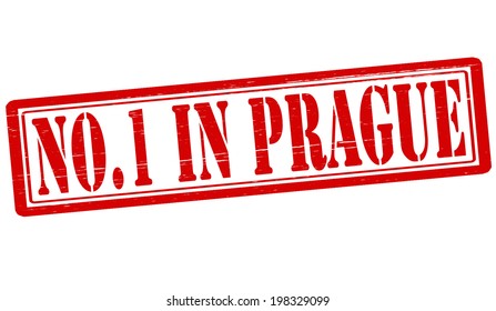 Stamp with text no one in Prague inside, vector illustration