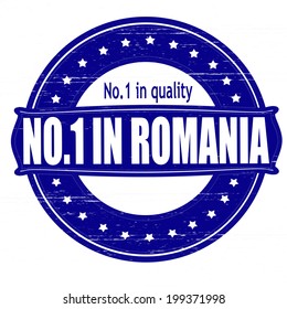 Stamp with text no one in Romania inside, vector illustration 