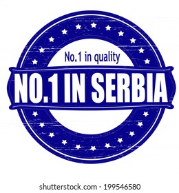 Stamp with text no one in Serbia inside, vector illustration 