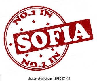 Stamp with text no one in Sofia inside, vector illustration 