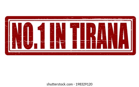 Stamp with text no one in Tirana inside, vector illustration