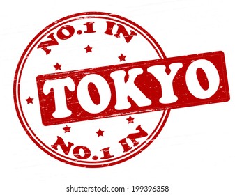 Stamp with text no one in Tokyo inside, vector illustration 