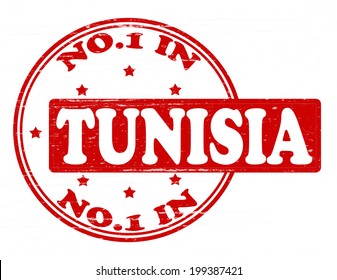 Stamp with text no one in Tunisia inside, vector illustration 
