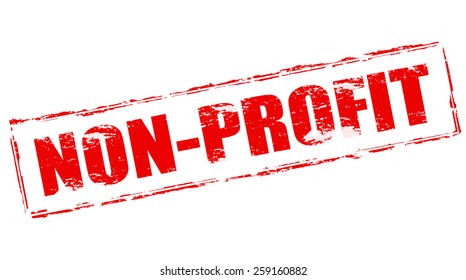 Stamp with text non profit inside, vector illustration