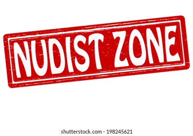 Stamp with text nudist zone inside, vector illustration