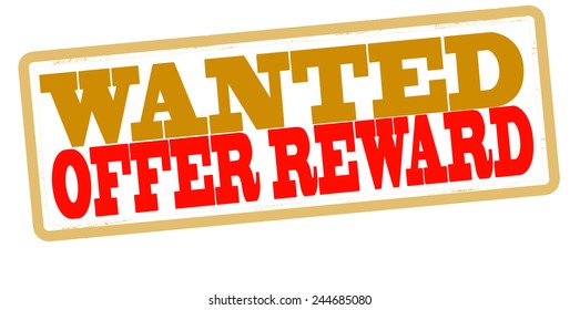 Stamp with text offer reward inside, vector illustration