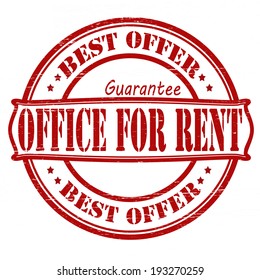 Stamp with text office for rent inside, vector illustration
