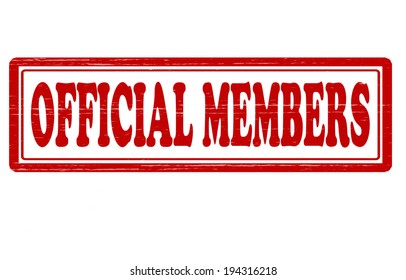 Stamp with text oficial member inside, vector illustration