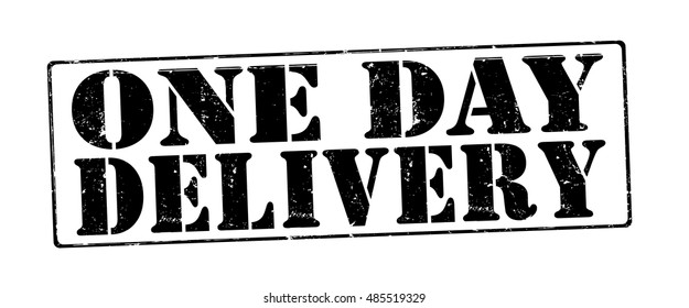 stamp with text "one day delivery" isolated on white background. Vector illustration