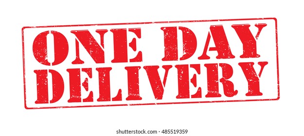 stamp with text "one day delivery" isolated on white background. Vector illustration