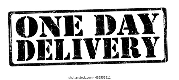 stamp with text "one day delivery" isolated on white background. Vector illustration