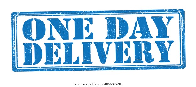 stamp with text "one day delivery" isolated on white background. Vector illustration