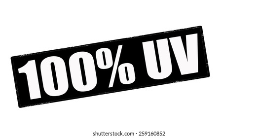 Stamp with text one hundred percent UV inside, vector illustration