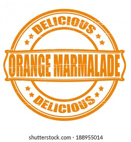 Stamp with text orange marmalade inside, vector illustration