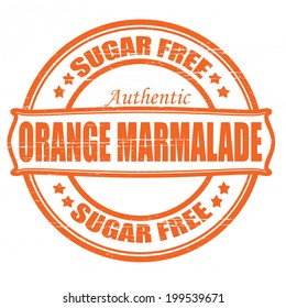 Stamp with text orange marmalade inside, vector illustration