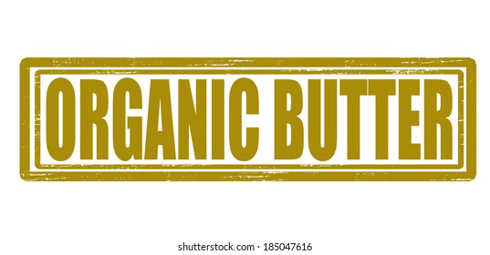 Stamp with text organic butter inside, vector illustration